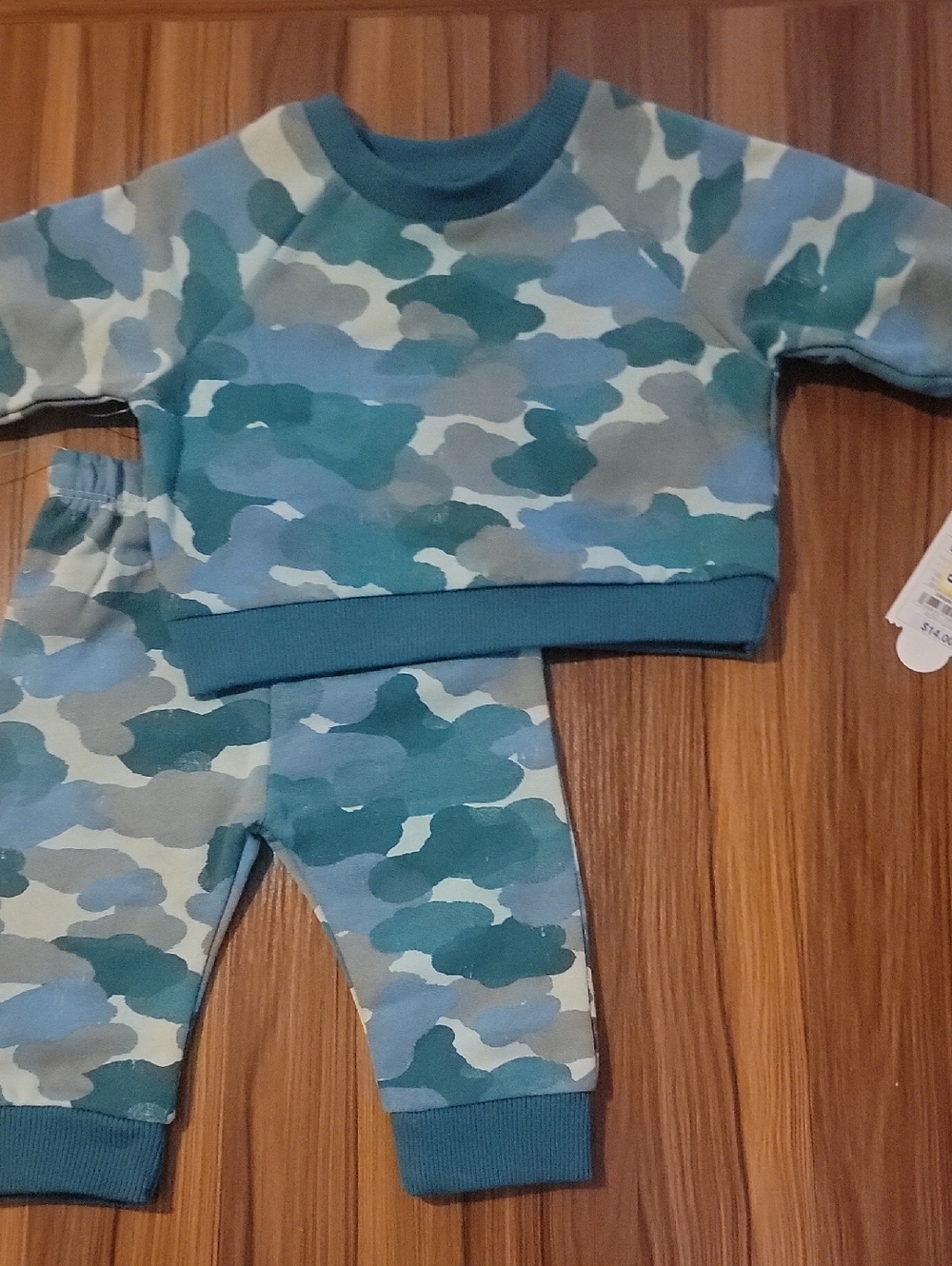 Cat & Jack Blue Green Camo Kids Matching Set